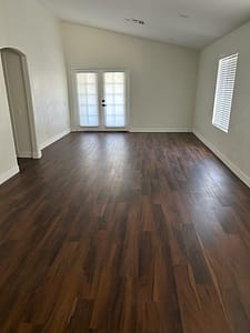 completed red luxury vinyl plank
